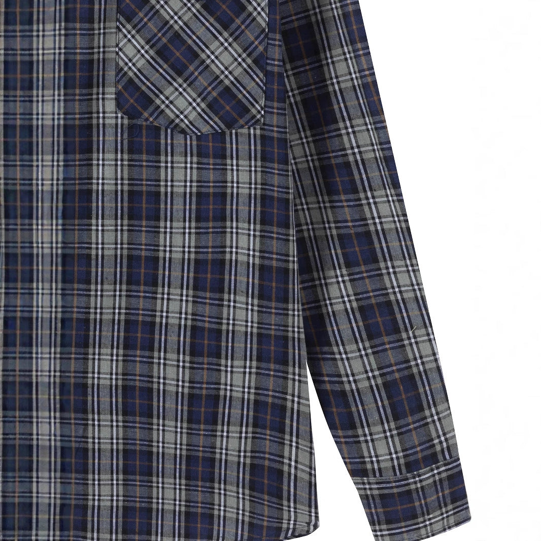 Herren langärmliges Karohemd aus atmungsaktiver Baumwolle Fudus