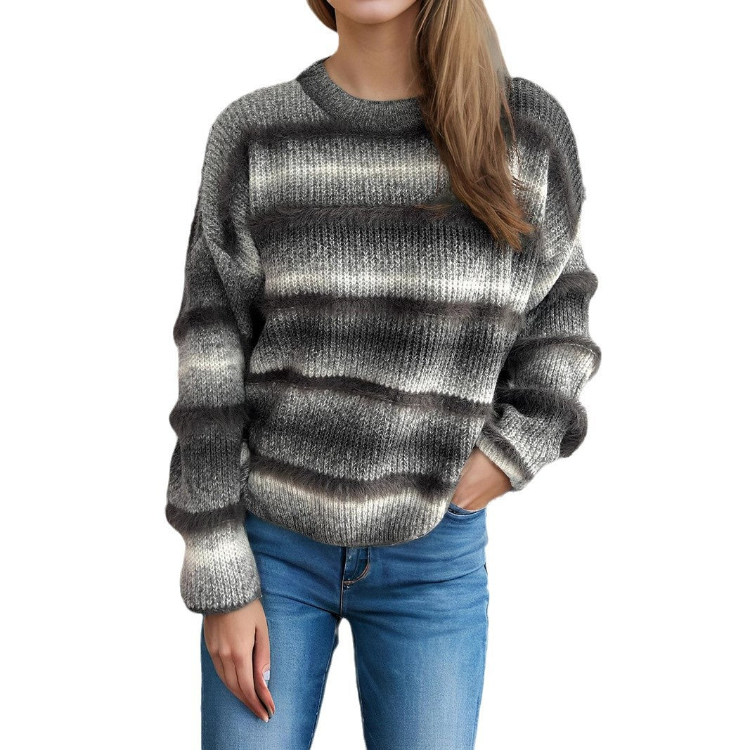 Damen kuscheliger Strickpullover mit Flair Fudus