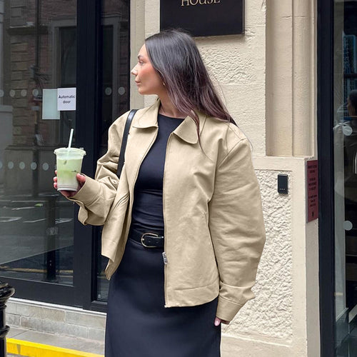 Damen lässige Oversized-Jacke mit modernem Schnitt Fudus