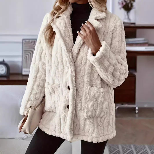 Damen Kuschelige Teddy-Fleecejacke Fudus