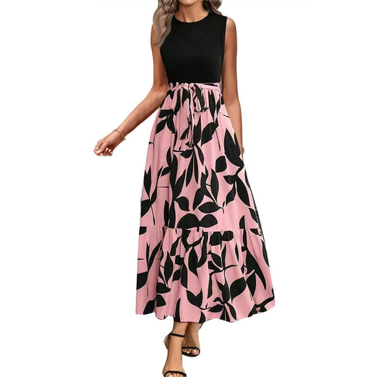 Damen Langärmeliges Maxikleid mit asymmetrischem Schnitt und fließendem Material Fudus