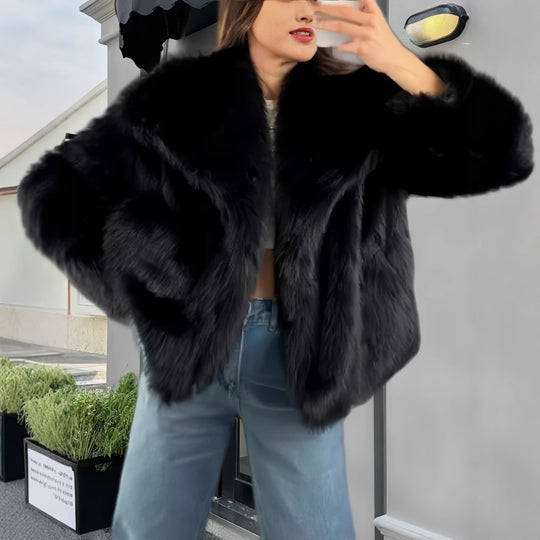 Damen kuschelige Pelzjacke Fudus