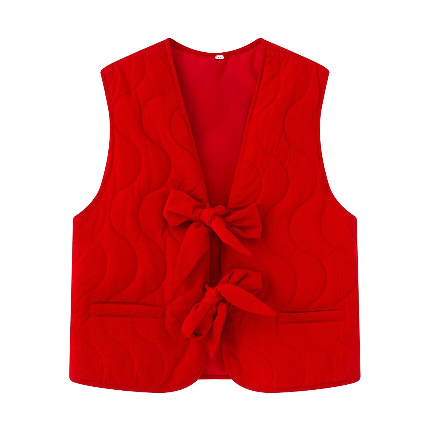 Damen gesteppte Weste mit praktischer Knopfverschlusstechnik und modischen Details Fudus