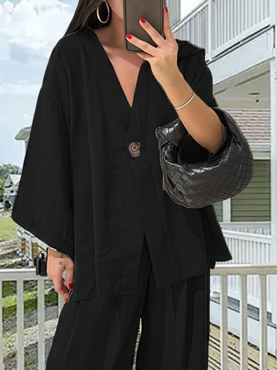 Damen lässige Oversized Blazerjacke mit weitem Schnitt Fudus