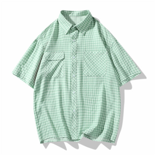 Damen Karierte Kurzarmbluse Fudus