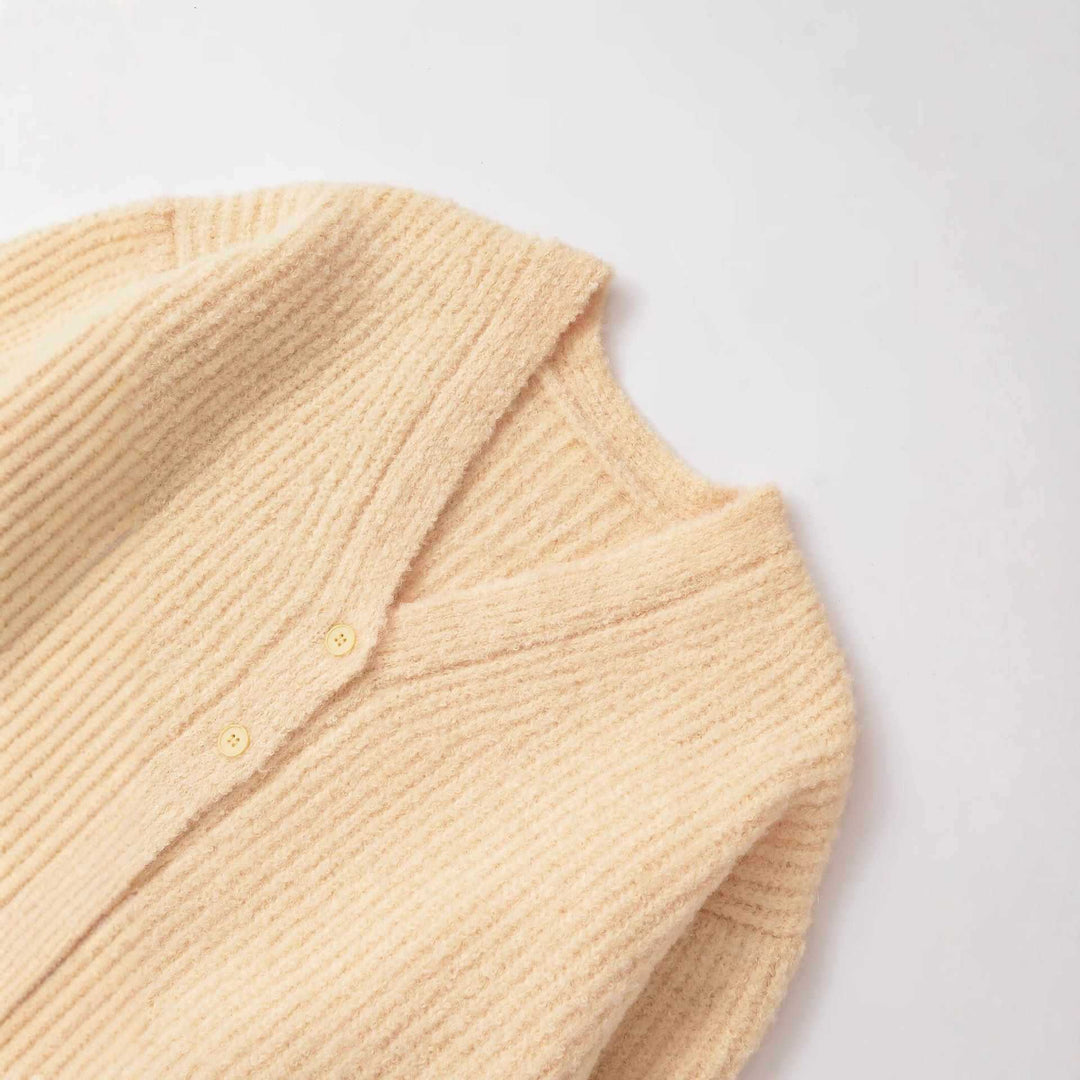 Damen kuscheliger Strickcardigan mit v-Ausschnitt und Knopfdetails Fudus