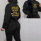 Damen Hoodie- und Jogginghose-Set mit motivierendem Schriftzug und lässigem Schnitt Fudus