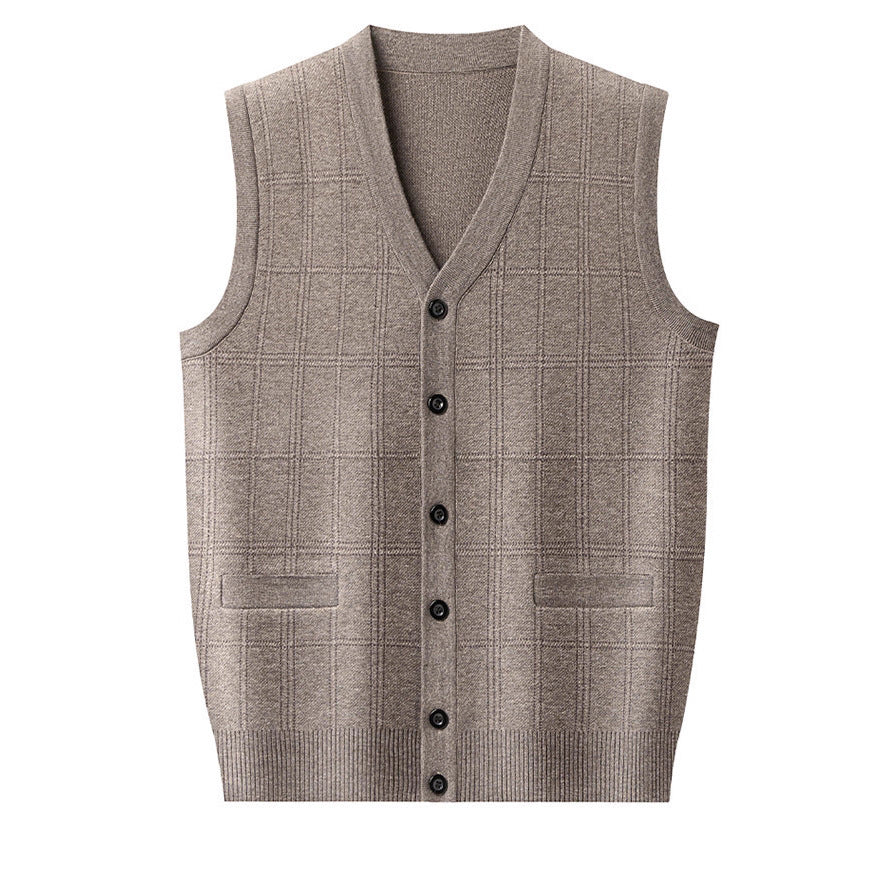 Damen Weste mit Karomuster und Knopfleiste Fudus