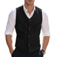 Herren ärmellose Weste aus hochwertigem Wollmix mit praktischen Taschen Fudus