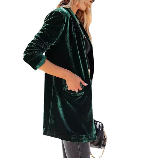 Damen Langer Cardigan mit Taschen und offenem Schnitt Fudus