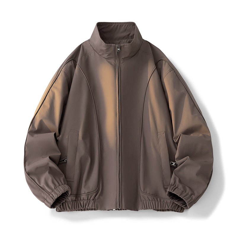 Damen hochschneiderte Übergangsjacke mit elastischem Bund und praktischen Taschen Fudus