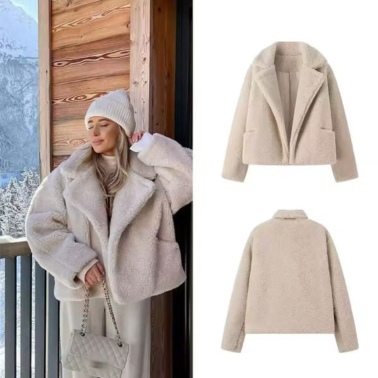 Damen Kunstfelljacke mit schickem Oversized-Schnitt und luxuriösem Innenfutter Fudus
