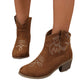 Damen Cowboystiefel mit modischem Stickdesign und komfortablem Absatz Fudus