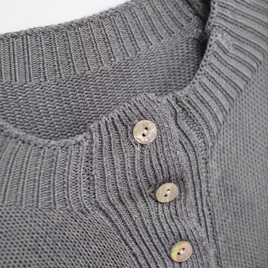 Damen kuscheliger Pullover mit Knopfleiste Fudus