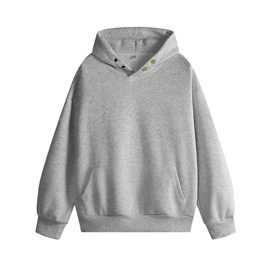 Damen Kapuzenpullover mit innovativem Schnitt und praktischen Druckknöpfen Fudus