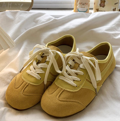 Damen Sportliche Sneakers Aus Veloursleder Mit Weicher Sohle