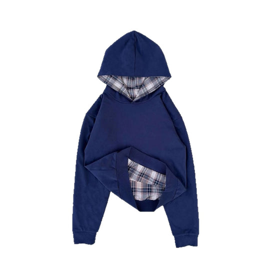 Damen Kapuzenpullover mit modernem Karo-Futter Fudus