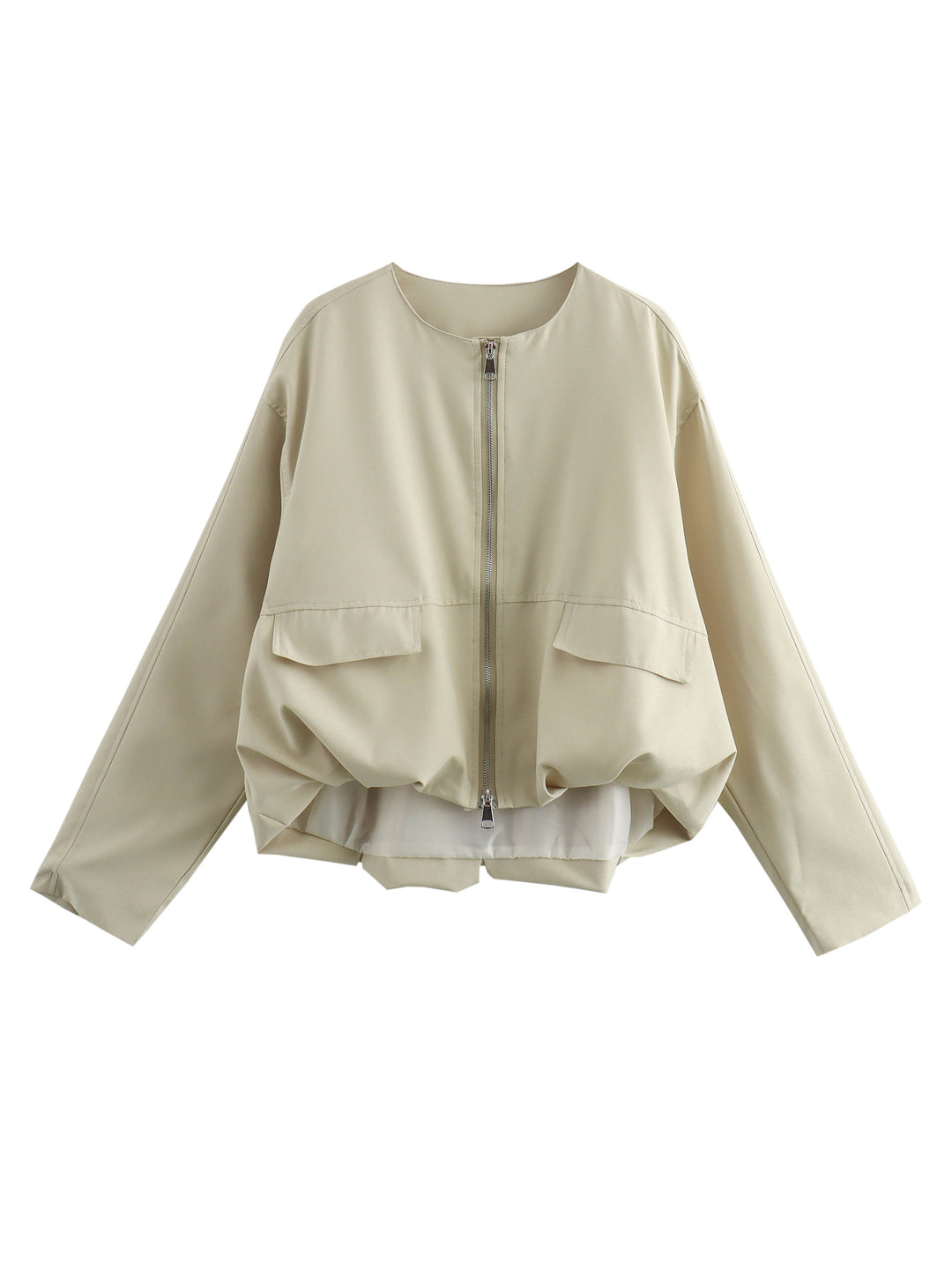 Damen lässige Jacke mit praktischen Taschen und Reißverschluss Fudus