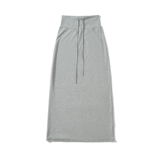 Damen Hochtaillierter Jersey-Rock mit seitlichen Schlitzen Fudus