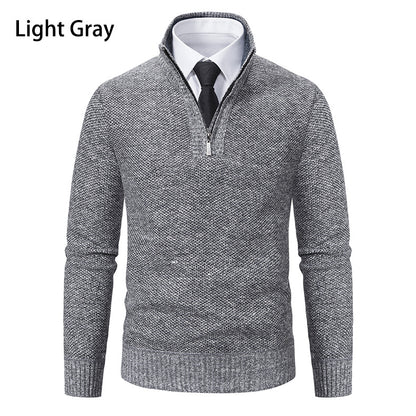 Herren Pullover mit Stehkragen und attraktivem Zipper Fudus