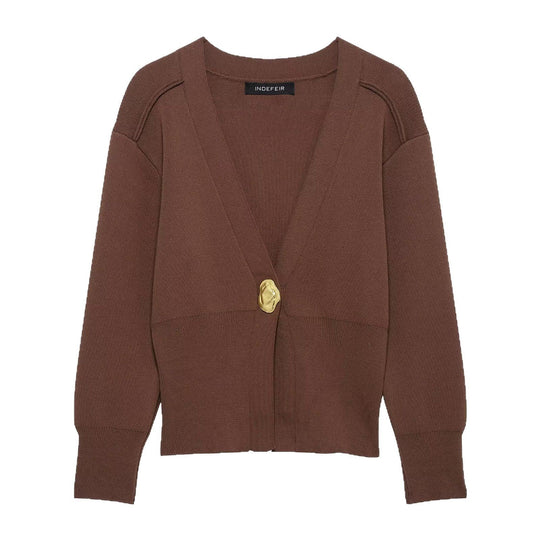 Damen lässige Strickjacke mit dekorativen Knopfdetails und elegantem Schnitt Fudus