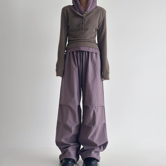 Damen lässige Cargo-Hose mit weitem Schnitt und praktischen Taschen Fudus