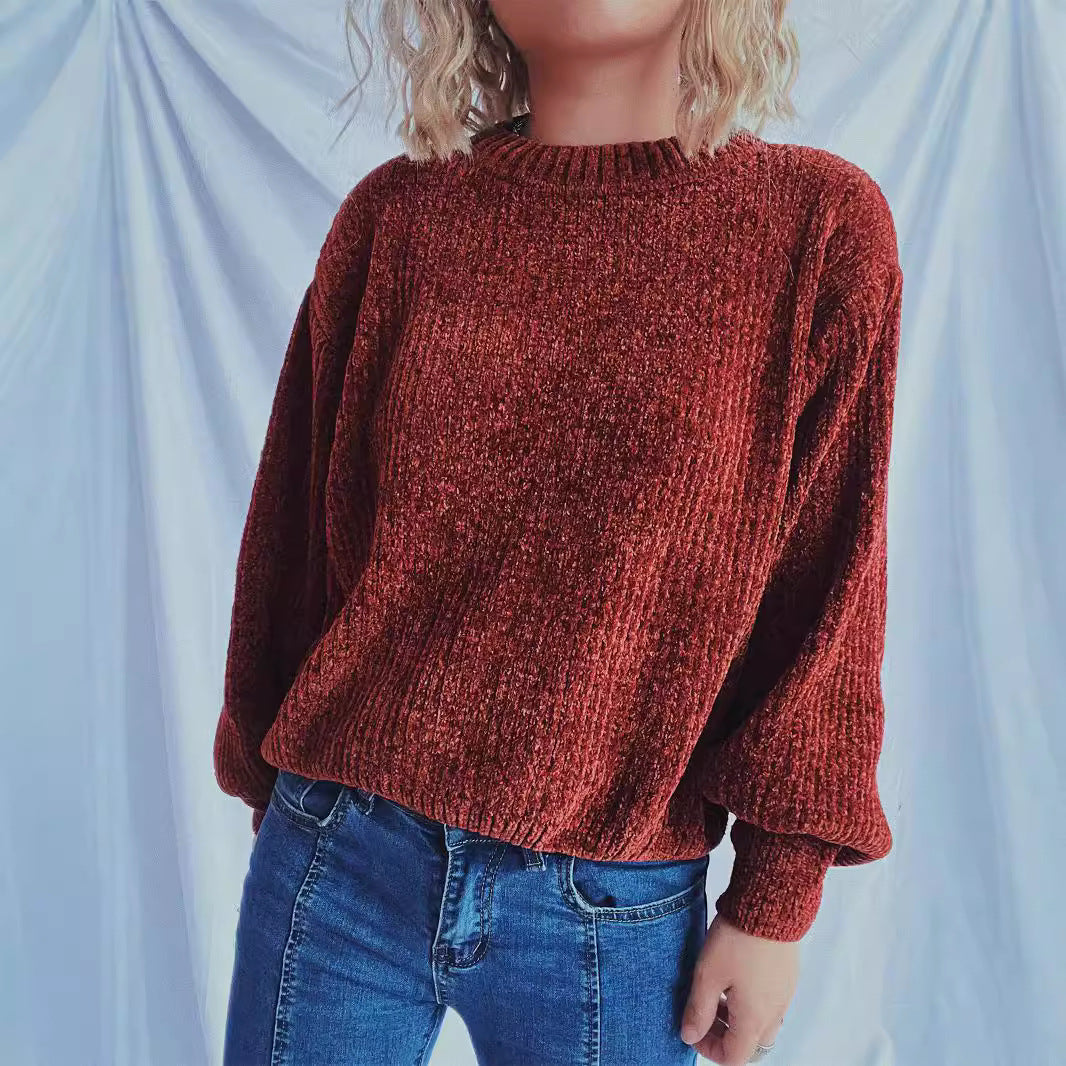 Damen Grobstrickpullover mit weitem Schnitt und strukturiertem Design Fudus