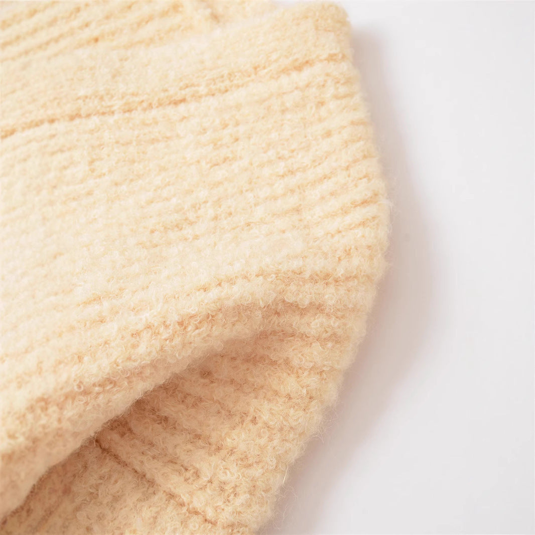 Damen kuschelige Strickjacke mit V-Ausschnitt und Knopfverschluss Fudus