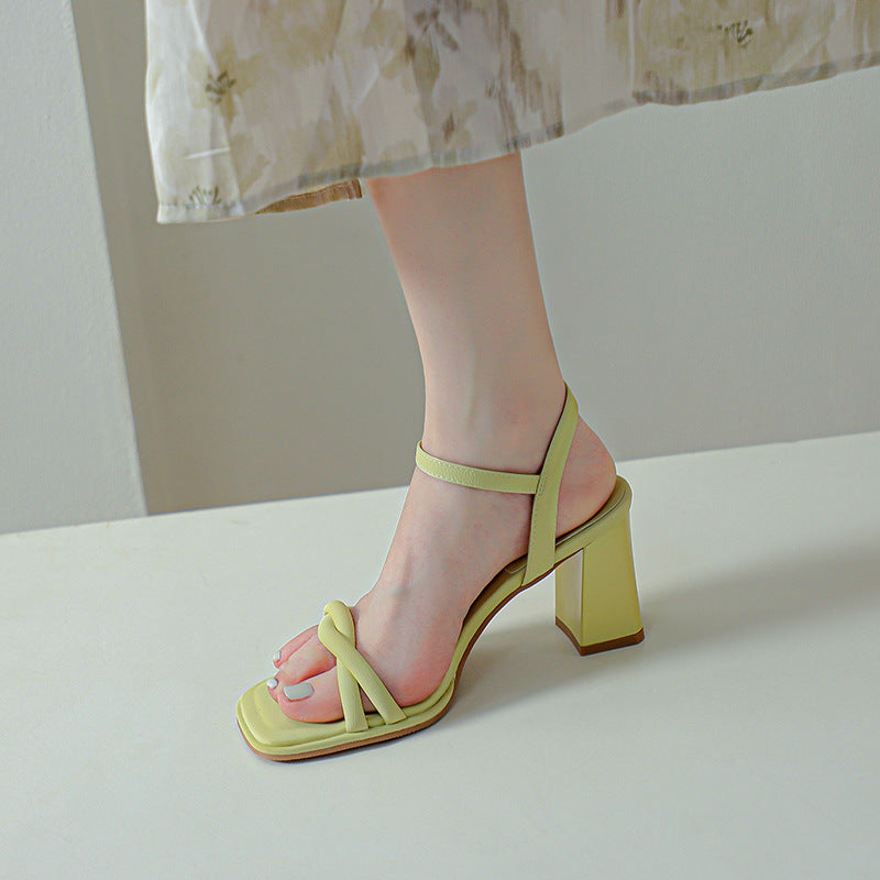 Sandalen Damen Chunky Blockabsatz Riemchen Stilvoll