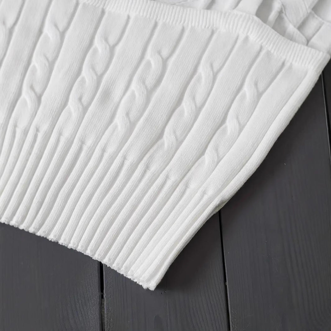 Damen Kurzes Stricktop mit Rippstruktur Fudus