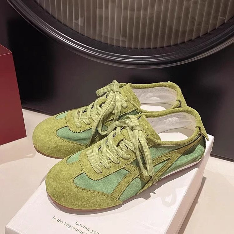 Damen Sneakers Aus Atmungsaktivem Wildleder Mit Modischen Schnürdetails