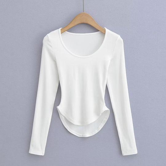 Damen langärmliges Oberteil mit schmeichelndem Schnitt Fudus
