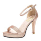 Damen High-Heel Sandalen mit Funkelndem Riemendesign und Komfortablem Plateau