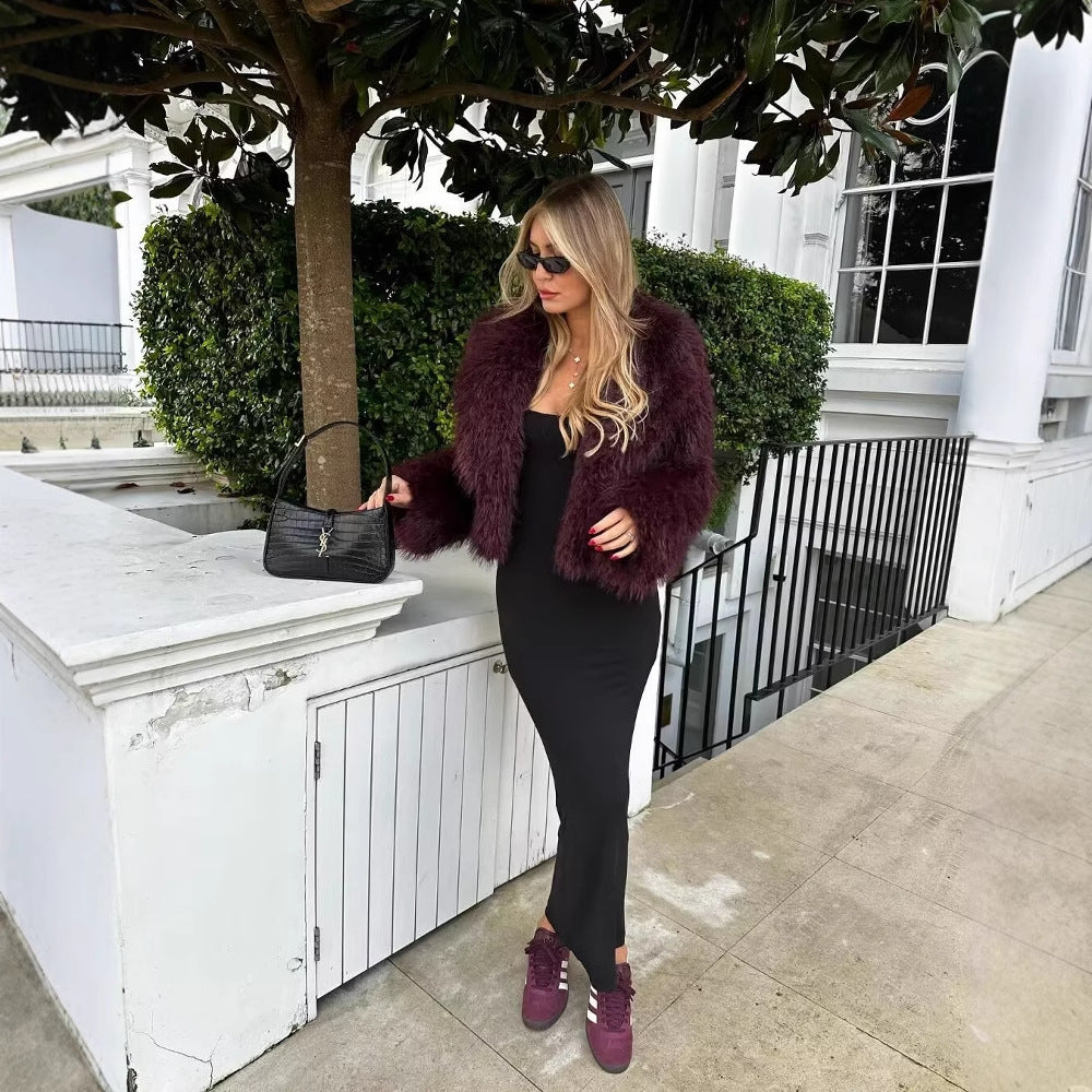 Damen kuschelige Plüschjacke Fudus