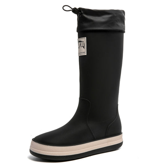 Damen Robuste Gummistiefel Mit Verstellbarem Schaft Und Rutschfester Sohle