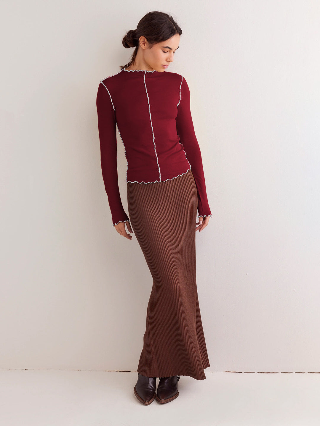 Damen Langarmshirt mit Rüschendetails Fudus