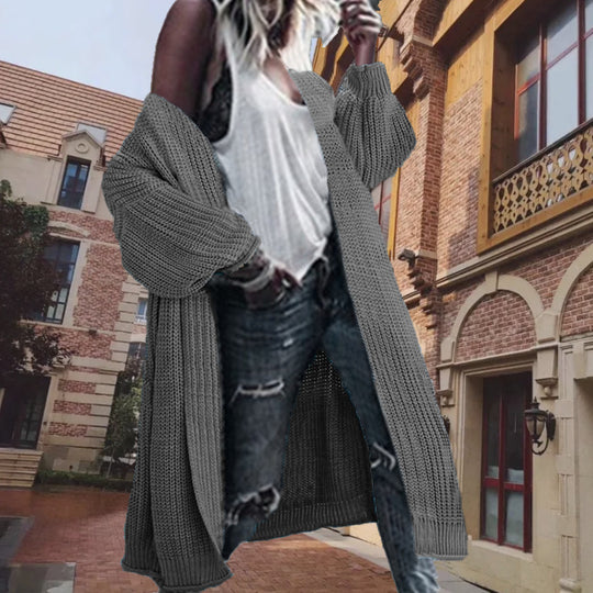 Damen Grobstrickcardigan im lässigen Oversized-Schnitt Fudus