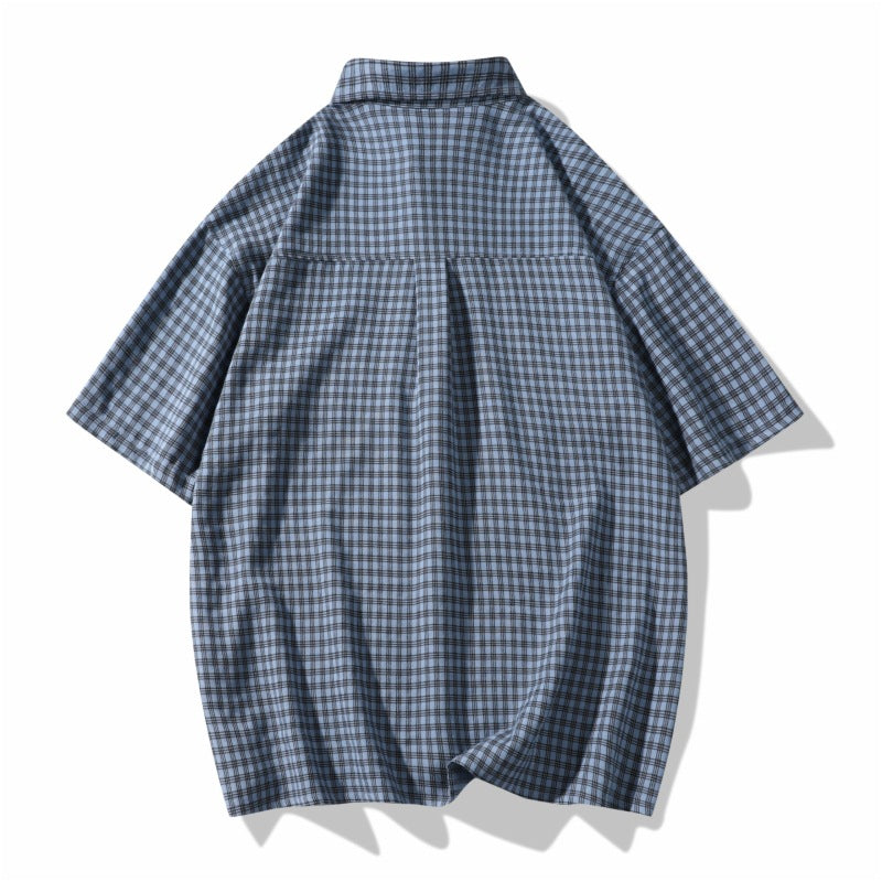 Damen Karierte Kurzarmbluse Fudus