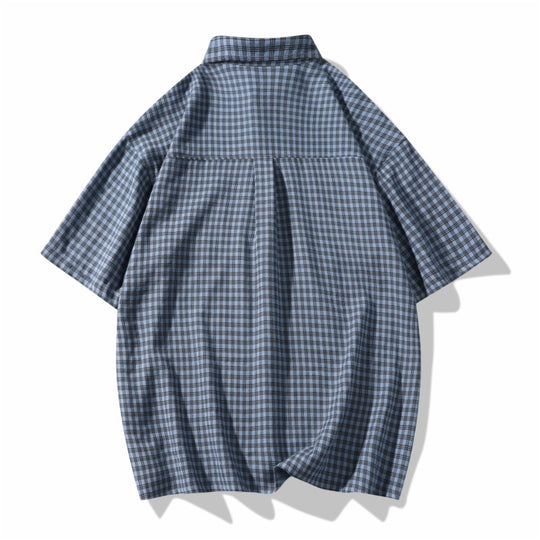 Damen Karierte Kurzarmbluse Fudus