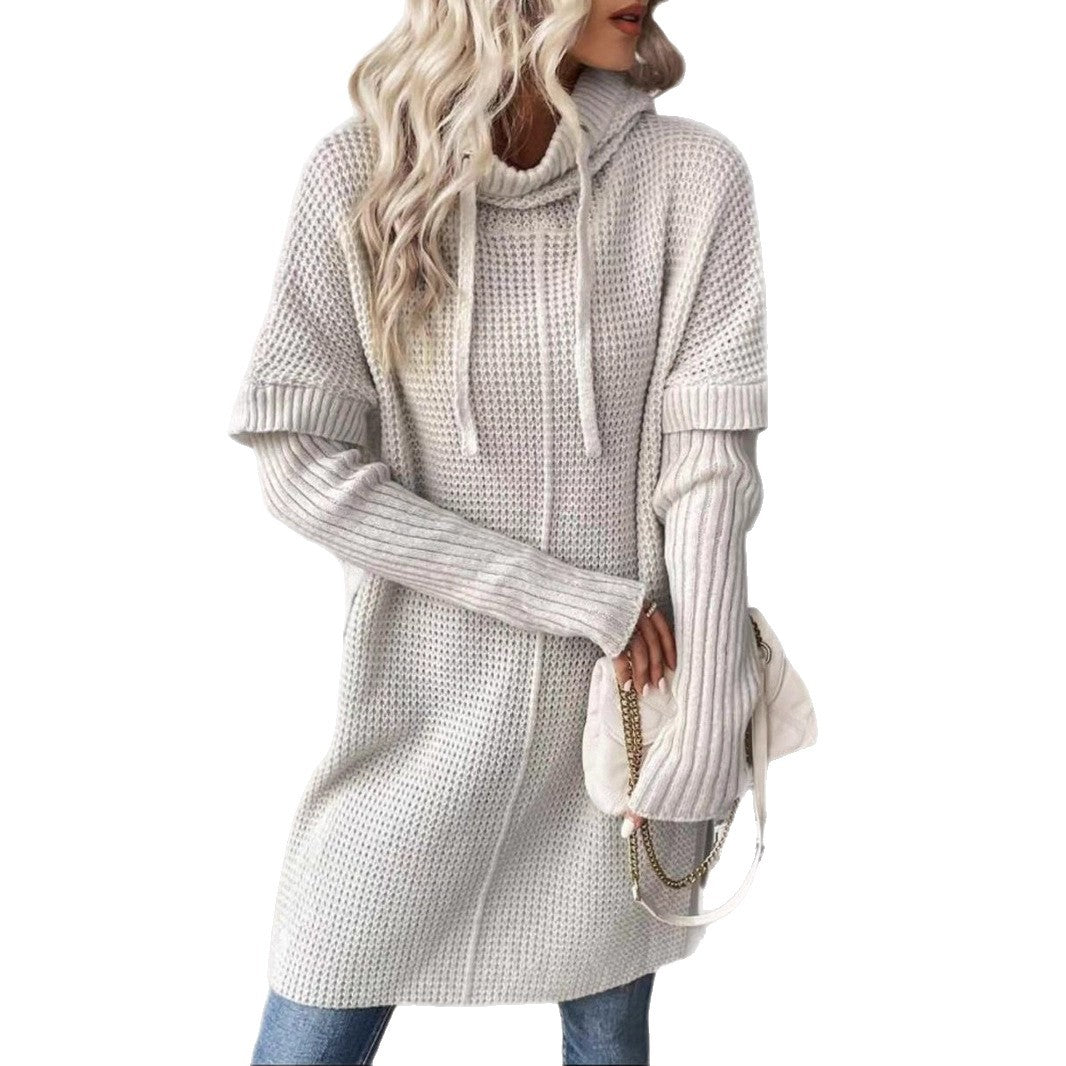 Damen Hoodie-Pullover mit strukturiertem Design und seitlichen Schlitzen Fudus