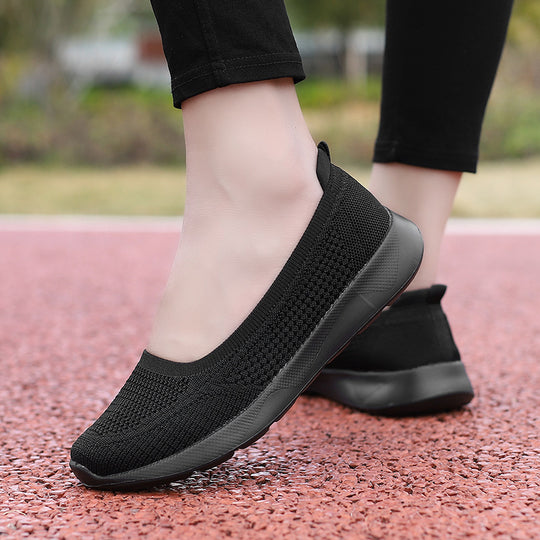Damen Komfortable Slip-On Sneaker mit atmungsaktiver Strick-Oberfläche Fudus