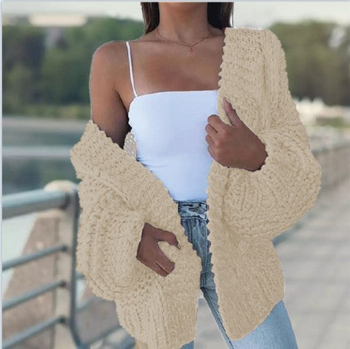 Damen Grobstrickcardigan mit oversized Ärmeln und lässigem Schnitt Fudus