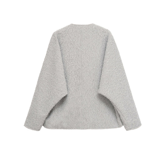 Damen kuschelige Strickjacke mit Krawatte Fudus