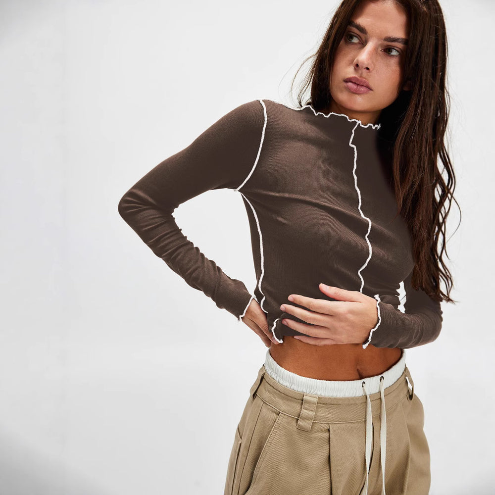 Damen Langarmshirt mit Rüschendetails Fudus