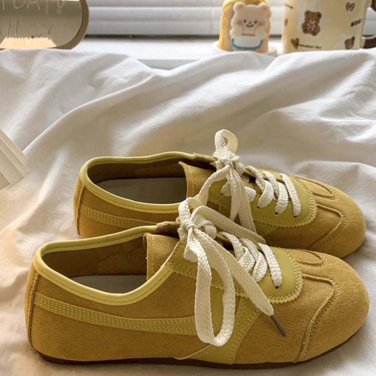 Damen Sportliche Sneakers Aus Veloursleder Mit Weicher Sohle