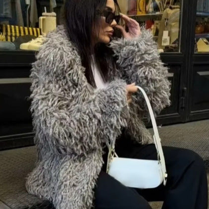 Damen kuscheliger Teddy-Pullover Fudus