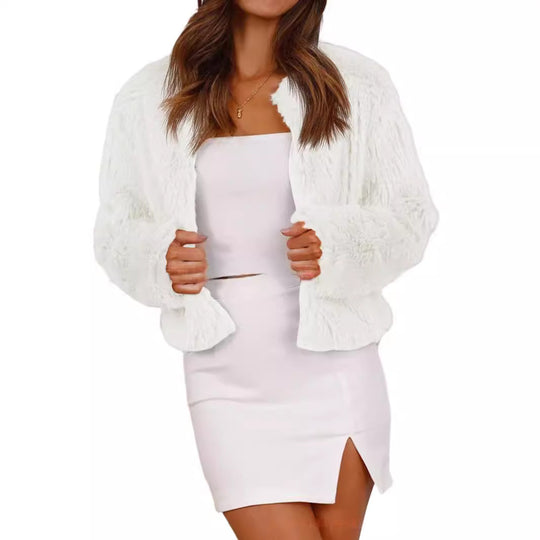 Damen Kuschelige Kunstfleecejacke Fudus