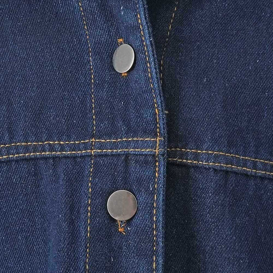 Damen lässige Jeansjacke mit praktischen Taschen Fudus
