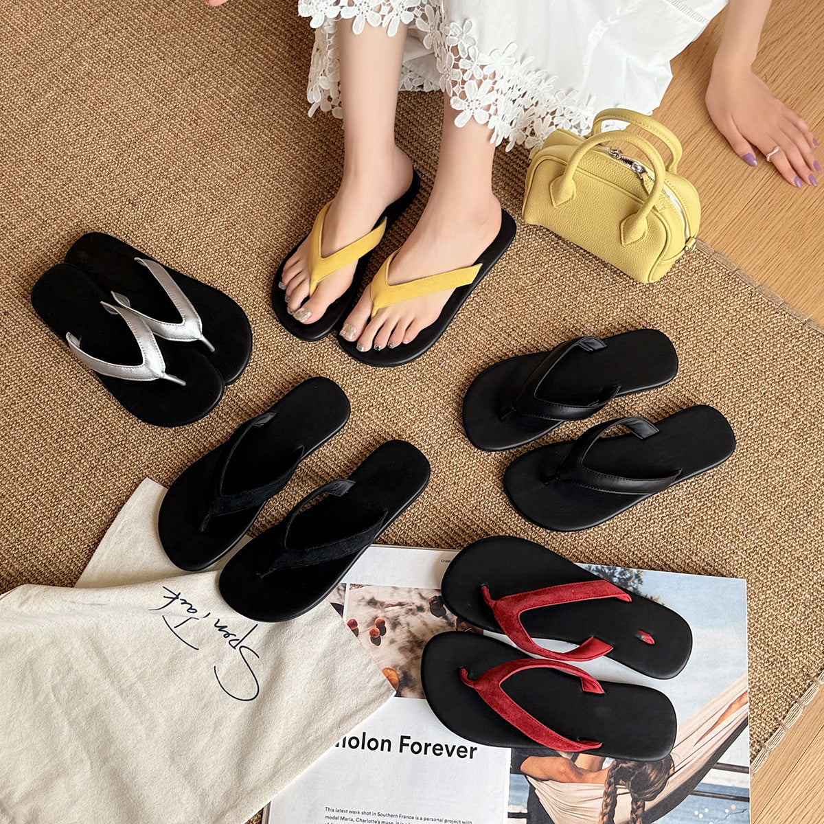 Zehentrenner Damen Casual Weiches Fußbett Stilvoll