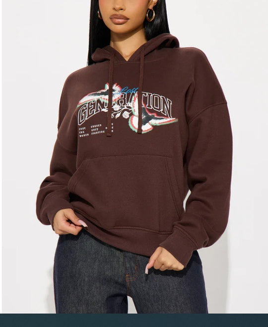 Damen Kapuzenpullover mit modernem Grafikdesign Fudus